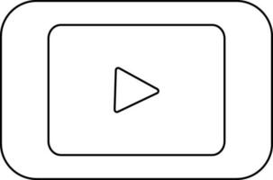 negro línea Arte ilustración de un Youtube icono. vector