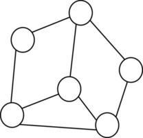 Black line art networking connection. vector