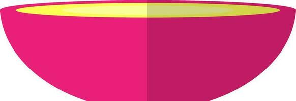 Pink bowl in flat style. vector