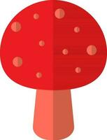 Illustration of a mushroom in red color. vector