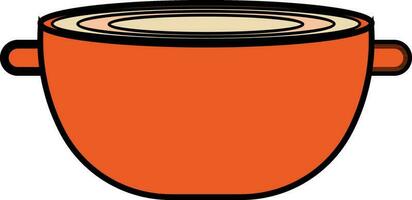 Orange bowl in flat style. vector