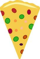 Decorated slice of pizza. vector