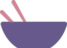 Bowl with chopsticks on white background. vector