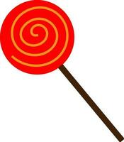 Red lollipop in flat style. vector