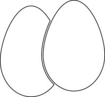 negro línea Arte ilustración de dos huevos. vector