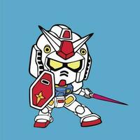 gundam cartoon robot combat uniform illustration vector