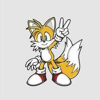 character illustration in sonic mode cartoon vector