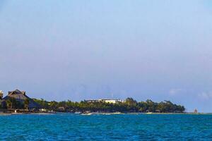 Tropical caribbean beach clear turquoise water Playa del Carmen Mexico. photo