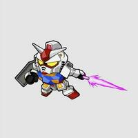 gundam cartoon robot combat uniform illustration vector