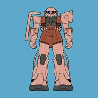 gundam cartoon robot combat uniform illustration vector