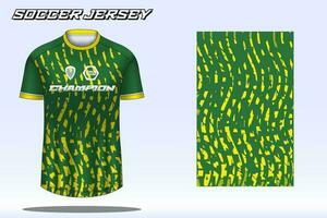 Soccer jersey sport t-shirt design mockup for football club vector