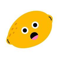 Cartoon scared lemon vector