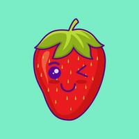 cute strawberry illustration vector