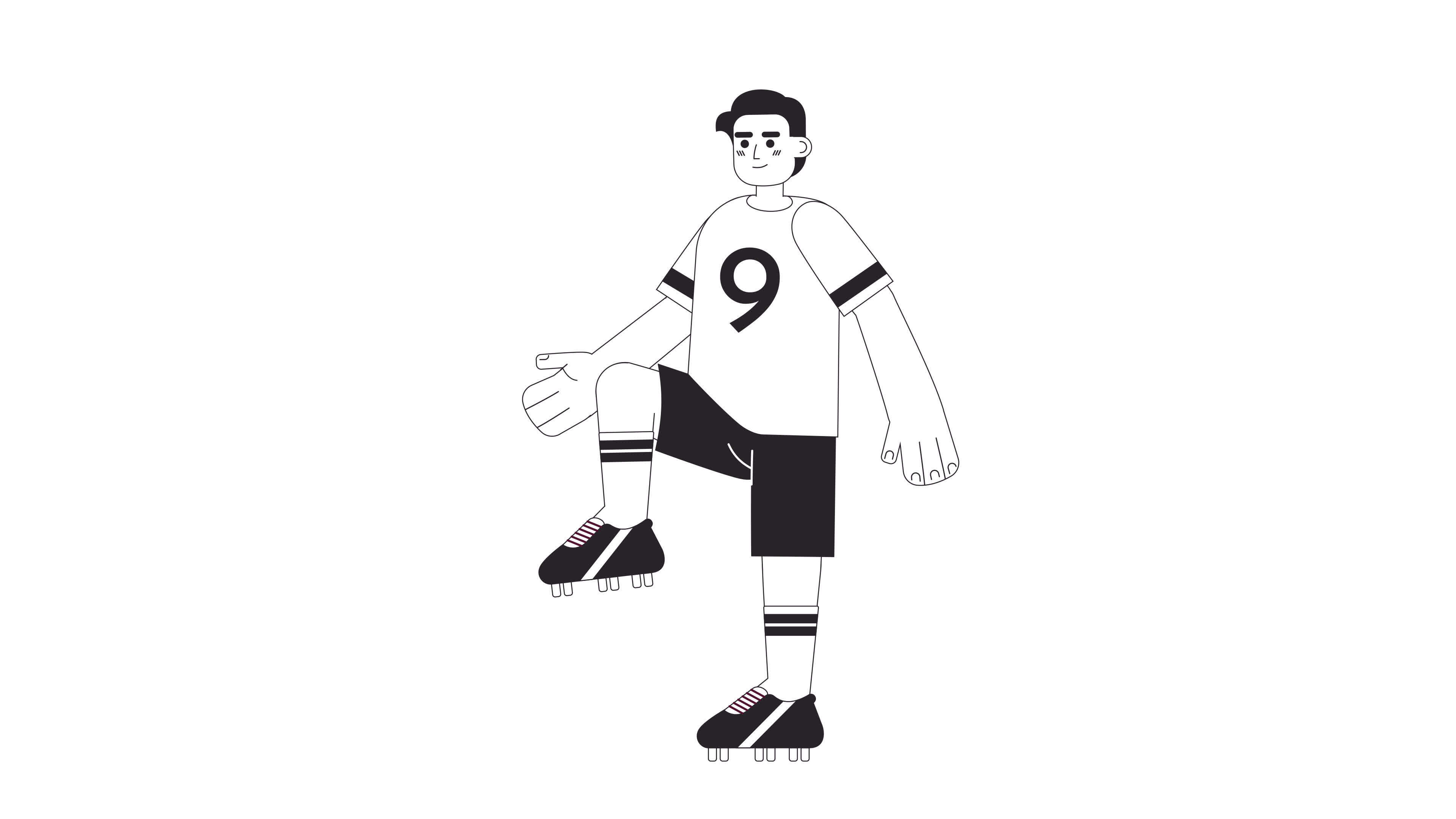 Soccer Player Exercise Bw Animation Animated Isolated 2D Football soccer-player-exercise-bw-animation-animated-isolated-2d-football
