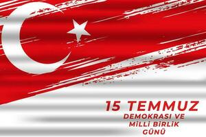 democratic and unity national day turkey 15 temmuz vector