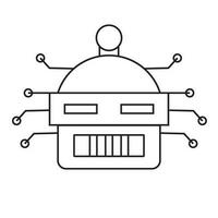 Artificial intelligence line icon elements vector