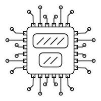 Artificial intelligence line icon elements vector