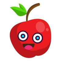 cute apple stickers fruit characters vector