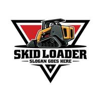 skid loader illustration logo with emblem style vector