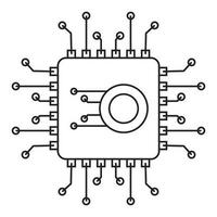 artificial inteligencia línea icono elementos vector