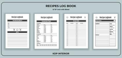 Recipe Log book Template for You vector