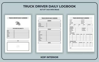 Truck Driver Daily Log book Template vector