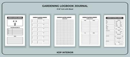 Gardening Log book Journal Template vector