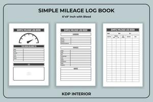 Simple Mileage Log Book Template vector