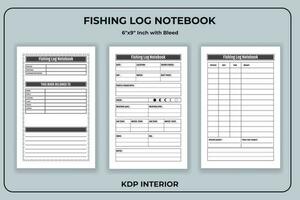 Fishing Tracker Log book Journal vector