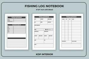 Fishing Tracker Log book Journal vector