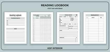 Reading Log Reviews Tracker Notebook vector