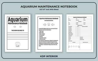 Aquarium Log book KDP Interior vector