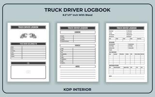 Truck Driver Log book Template vector