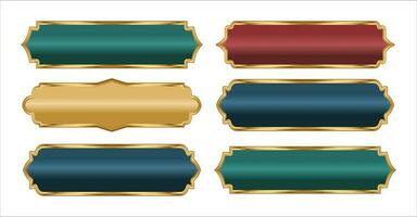 border islamic arabic luxury golden illustration for box title frame gradient color realistic 3d vector