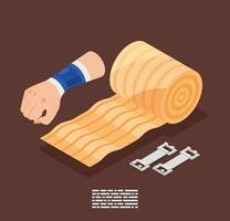 Isometric Bandage Application Composition vector