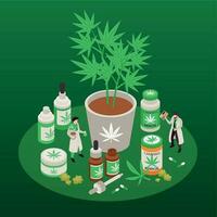 Medical Cannabis Isometric Composition vector