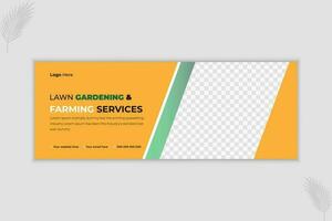 Lawn Gardening and Farming Services Web Banner Design Template vector