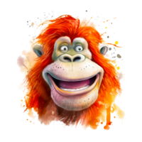 ai generativo acquerello sorridente animali, acquerello spruzzo divertente animale png