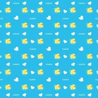 pattern of cute yellow duckling toy vector