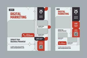 Digital marketing online workshop social media banner vector design template