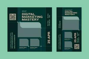 Digital marketing online workshop social media banner vector design template