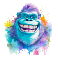 ai generativo acquerello sorridente animali, acquerello spruzzo divertente animale png