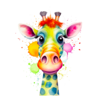 ai generativo acuarela sonriente animales, acuarela chapoteo gracioso animal png