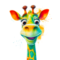 ai generativo acuarela sonriente animales, acuarela chapoteo gracioso animal png