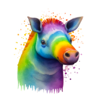 ai generativo acquerello sorridente animali, acquerello spruzzo divertente animale png