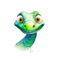 ai generativo acuarela sonriente animales, acuarela chapoteo gracioso animal png