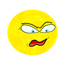 icono símbolo Luna enojado cara png