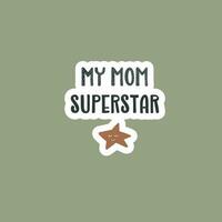 Cute hand drawn lettering about mom and motherhood vector