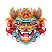 balinese barong maschera, Cinese Leone danza maschera, giapponese maschera. ai generato png