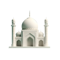 mosquée isolé sur transparent Contexte dessin animé style, Ramadan Karim, mawlid, iftar, isra miraj, eid Al fitr adha, muharram décoration, 3d le rendu. ai généré png